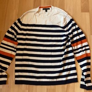 Men’s Blue, orange & white stripe sweater